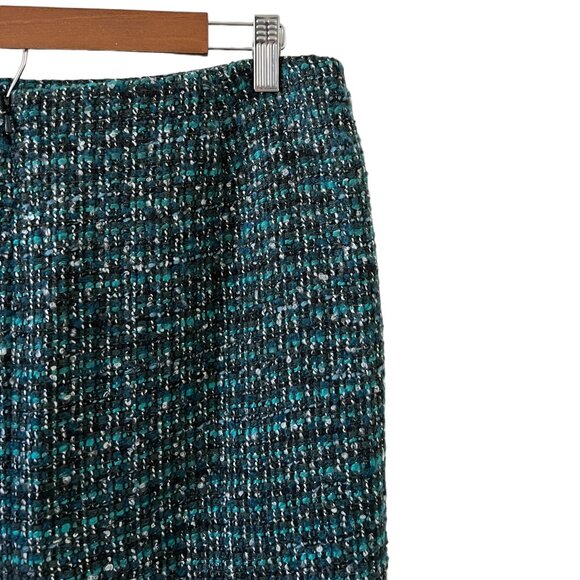 Talbots Tweed Wool Blend Pencil Skirt In Black & Green Size 12P - Picture 9 of 12
